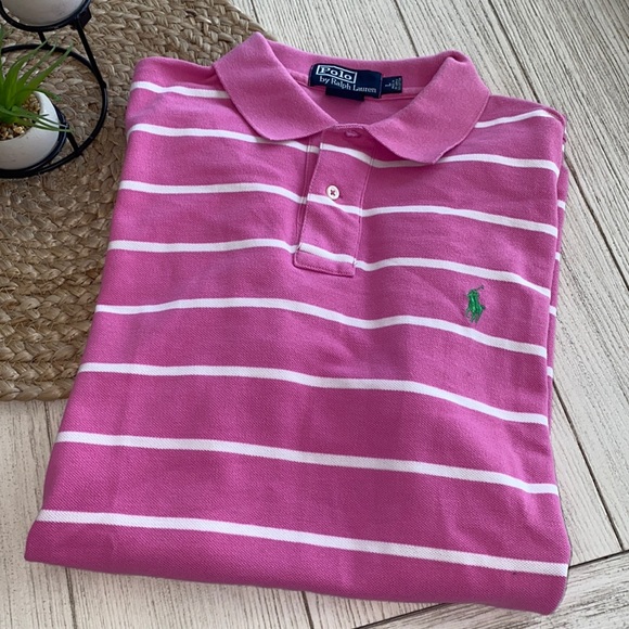 Polo Ralph Lauren Other - Polo Ralph Lauren pink & white polo size large
